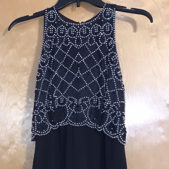 Black Beaded Halter Maxi Dress - Picture 7 of 12